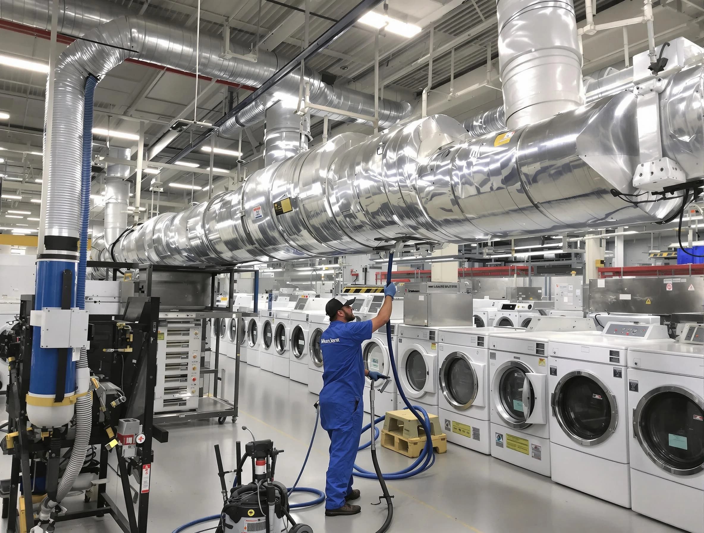 Marshall Dryer Vent Cleaning team performing heavy-duty industrial dryer vent cleaning in Marshall